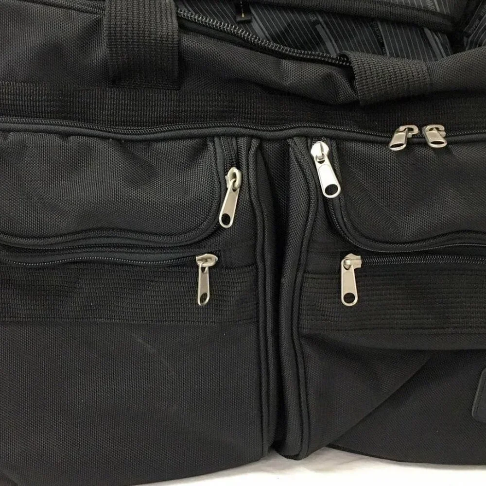 NWT Sharper Image Black Carry-On W/ Shoulder Strap / Locks Duffel Bag